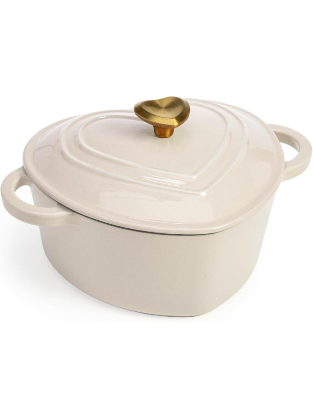 Heart-Shaped Enameled Cast Iron Dutch Oven Pot with Lid, 2-Quart, Oven Safe